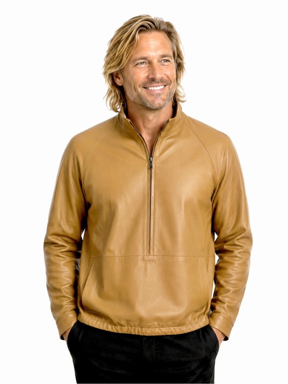 BALLY Men's Lamb Nappa Leather Jacket | Desert Tan | Swiss Luxury | Size 44